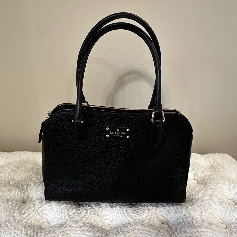 Kate Spade Black Textured Satchel